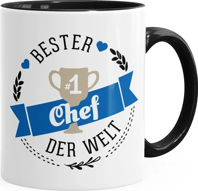 Produktbild von Kaffee-Tasse bester Chef der Welt Geschenk für Chef MoonWorks® schwarz unisize