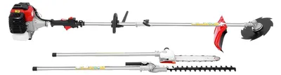 Produktbild von Benzin Freischneider Rasentrimmer - 52cc 2-Takt Einzylinder - 1,7 kW, 6500–8500 U/min, 25 cm Schneidkopf, Landwirtschaft & Forst - Rot