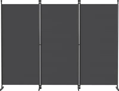 Obrázek produktu pro UISEBRT Paravent 3-křídlový velký 240x180cm černý, flexibilně skládací, neprůhledný, stabilní, pro rozdělení prostoru obývacího pokoje, kanceláře, zahrady