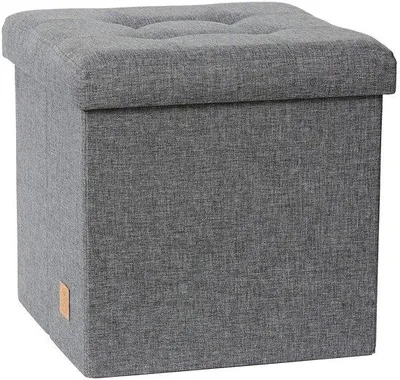 Immagine prodotto di Pouf pieghevole grigio con seduta e vano portaoggetti