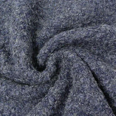 Produktbild von Strickstoff Meterware Bouclé Bouclette ein dunkelblau