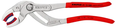 Produktbild von KNIPEX 81 13 250 SB Siphon- und Connectorenzange "SpeedGrip" mit rutschhemmendem Kunststoff überzogen verchromt 250 mm (SB-Karte/Blister)