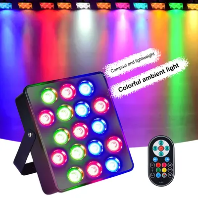 Produktbild von 17LEDs Par Lichter Bar Hochzeit Leistung Buehnenbeleuchtung Sound Control Atmosphaere Blinkende Bunte Lichter Mit Fernbedienung