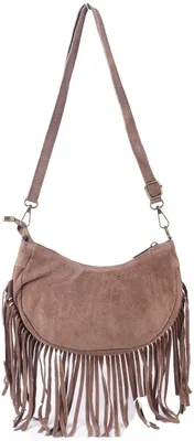 Productafbeelding van Giuliano Suede schoudertas Carice - Suede - Dames - Italy - Taupe