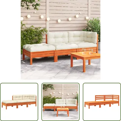 Immagine prodotto di The Living Store divano da giardino con cuscini e sgabello 2 posti