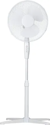 Immagine prodotto di Ventilatore da terra con 3 livelli di potenza, funzione di rotazione, testata inclinabile, griglia di protezione in metallo, silenzioso (circa 59 dB), altezza regolabile da circa 102,5 a 125 cm