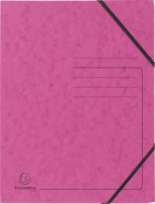 Produktbild von Exacompta 25x Eckspannmappe + Gummizug ohne Klappen, Karton, A4, Rosa, 555420E
