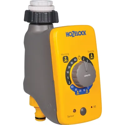 Produktbild von Hozelock Sensor-Controller, Mechanischer Bewässerungstimer, 60 min, Grau, Gelb, 1 Stück(e)