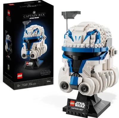 Produktbild von LEGO 75349 Star Wars Captain Rex Helm Set, The Clone Wars Modell Sammlerstück für Erwachsene, 2023 Serie, Erinnerungsstück und Geschenk-Idee