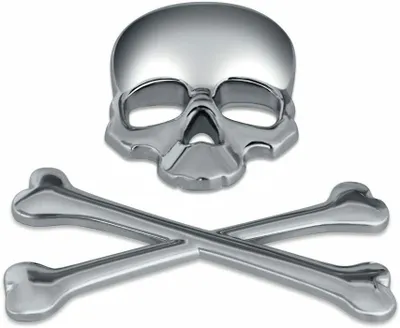 Produktbild von 3D Silber Totenkopf Metall Aufkleber Sticker Emblem Badge für PKW KFZ Auto Karosserie von Bearlink