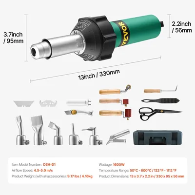 Produktbild von PVC-Heißluftklebepistole – Klebepistole – Heißluftpistole – Klebstoffwärmer – Klebeanlage – 1600W Motor