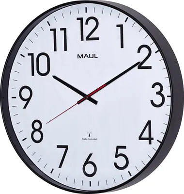 Produktbild von MAUL Wanduhr MAULclimb Ø 47.7 x 5.4 cm funkgesteuert Kunststoff 1 x AA (1.5 V) schwarz