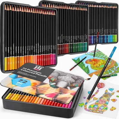 Produktbild von Buntstifte-Set, 72-teilig – Farbintensive Buntstifte für Schüler, Kinder und Erwachsene, Zeichen- und Malset für Schule, Hobby und Kunst