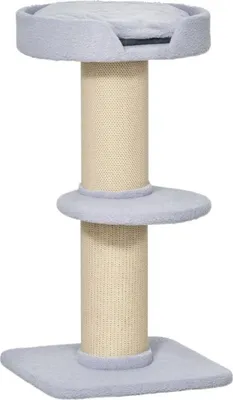 Image de Arbre à gratter Kratzbaum, 30 kg, avec poteau à gratter, plateforme, en sisal, dimensions : 45 x 45 x 91 cm (bleu clair)