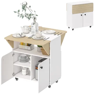 Immagine prodotto di Tavolo pieghevole - Tavolo pieghevole - Piano in truciolato e struttura in acciaio - 70 x 83 x 75 cm - Design moderno - Da montare - Bianco + legno naturale