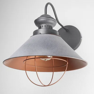 Produktbild von Wandlampe innen Vintage Design Grau Kupfer E27 Metall Wandleuchte