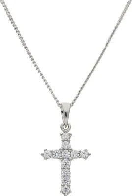 Produktbild von JuwelmaLux Kreuz Anhänger 333/000 (8 Karat) Weißgold mit synth. Zirkonia JL10-02-3183