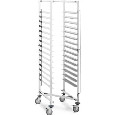 Produktbild von Expondo Royal Catering Tablettwagen - Edelstahl - 15 Einschübe - für Tabletts: 40 x 60 cm - Längseinschub - 90 kg - 2 Sicherheitsbügel -