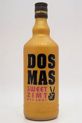 Produktbild von Dos Mas Mex Shot goldfarbener Zimtlikör verfeinert mit Tequila 700ml