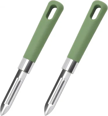 Productafbeelding van Groentenschiller set, 2-delig, groen, RVS, ergonomisch handvat, voor keuken
