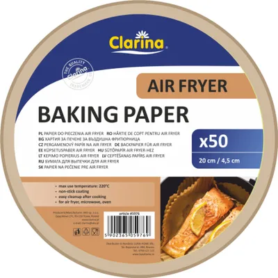Zdjęcie produktu dla PAPIER DO PIECZENIA AIRFRYER FRYTKOWNICA BEZTŁUSZCZOWA SR 20 cm 50 szt
