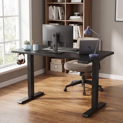 Produktbild von VASAGLE Elektrisch verstellbarer Stehtisch, Memory-Funktion mit 4 Höhen, Schreibtisch für Home Office, 100 x 60 cm, tintenschwarz