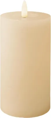 Produktbild von LED Kerze Wachs Flacker-Effekt D.7cm H.15cm creme/warmes weiss