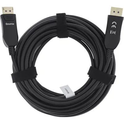 Produktbild von InLine DisplayPort 2.1 AOC Kabel, UHBR, schwarz, 50m, 50 m, DisplayPort, DisplayPort, Stecker, Stecker, 10240 x 4320 Pixel