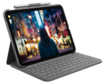 Obrázok produktu pre Logitech Slim Folio - QWERTY - Spanisch - 1,8 cm - 1 mm - Apple - iPad (10th gen) Model: A2696 - A2757 - A2777