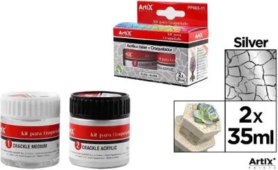 Obrázek produktu pro Akrylová barva stříbrná 35ml + tužidlo