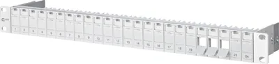 Image de Metz Connect - Panneau de brassage - gris clair - 1U - 48,3 cm (19") - 24 ports (130920-00KE)
