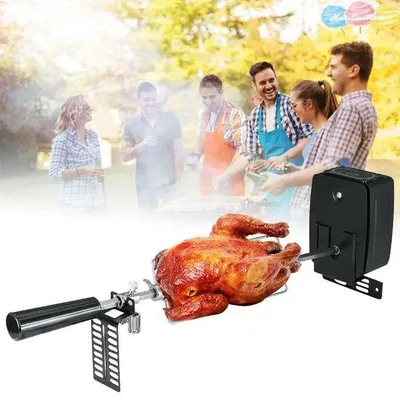 Produktbild von Famanu BBQ Rotisserie Drehspieß - Motor - Verstellbar - 106 cm - Edelstahl