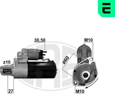 Produktbild von ERA 221043 Starter Anlasser 1,8kW passend für MERCEDES-BENZ C-Klasse Limousine (W204) 12V