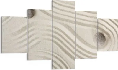 Produktbild von Bild auf Leinwand - Leinwandbild - 5 Teile - Steine Figuren Sand - 125x70cm - Wand Bild - Wanddeko - Wandbilder - Leinwanddruck - Bilder - Wanddekoration - Leinwand bilder - Wandbild - EA125x70-5127