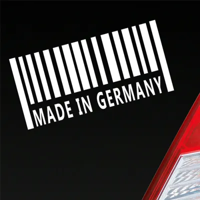 Produktbild von Auto Aufkleber  Germany Barcode Strichcode GER 10x5 cm Weiss Glanz Sticker Heckscheibenaufkleber
