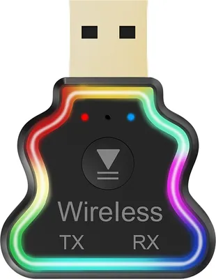Immagine prodotto di Ricevitore Bluetooth 5.0 per auto Usb per chiamate in vivavoce Adattatore audio senza fili Aux con luce ambientale colorata Nero