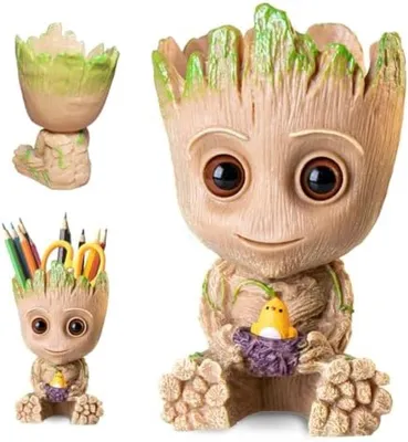 Produktbild von PolkaHome® Kreativer Cartoon-Blumentopf – multifunktionaler Pflanzkübel für Sukkulenten, Stiftehalter, Deko, 14 cm hoch