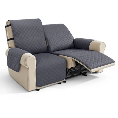 Produktbild von M MCombo 2 Sitzer Sesselschoner für Relaxsessel, Wasserdicht & Anti-Rutsch Sesselbezug mit Armlehne & Taschen, Kratzfester Sofabezug für Fernsehsessel
