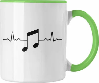 Produktbild von Trendation - Musiker Tasse Musikliebhaber Musik Musiklehrer Geschenk Geschenkidee Musiklehrerin Coach Geschenkideen Herzschlag (Grün)
