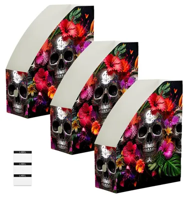 Produktbild von Tropischer Blumen-Skelett-Magazinhalter mit offener Ablage