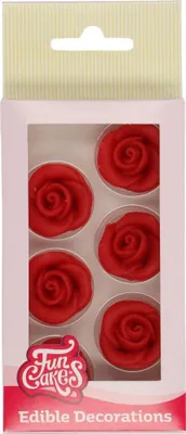 Produktbild von Funcakes Marzipan Rosen Rot 6er Set