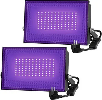 Image de Lampes LED UV de 50W - Lot de 2 | Lampes UV pour les fêtes et les événements sur scène, avec prise secteur européenne