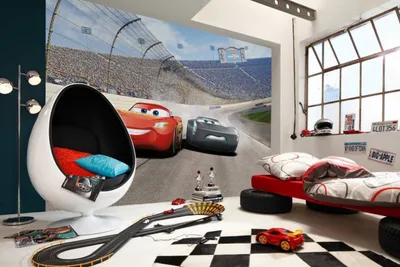 Zdjęcie produktu dla Fototapeta ścienna Komar "Cars3 Curve", wielokolorowa, Zygzak McQueen, samochody, 368 x 254 cm