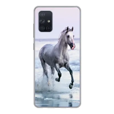 Produktbild von MuchoWow® Handyhülle Schutzhülle Hülle für Samsung Galaxy A51 5G Pferd - Pilz - Strand Silikon Softcase Handy Hülle - Abbildung