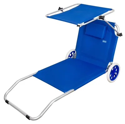 Produktbild von Faltbarer 2-in-1-Strandstuhl mit Sonnenschutz