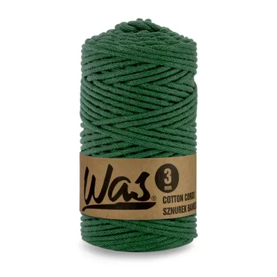 Produktbild von Baumwollkordel  Geflochtene Baumwollschnur  Polyesterkernschnur  Für Makramee  Makramee-Seil Bastelkordel  3mm  100m flaschengrün DIY  WAS