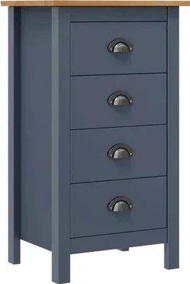 Produktbild von Sideboard Hill Grau 46x35x80 cm Massivholz Kiefer