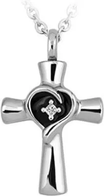 Produktbild von Luxe Ascheanhänger mit Kette - Für Asche, Haare oder Parfum - Gedenkschmuck - Inkl. Aschetrichter und Aufbewahrungstasche - Platin Silber