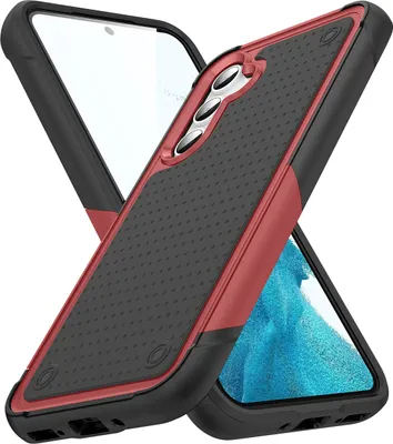 Produktbild von Für Samsung Galaxy A54 Hülle Militärqualität Stoßfest Hybrid 2 in 1 Hart PC Weich TPU Handyhülle Rot Schwarz