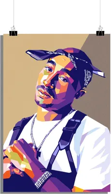 Produktbild von Tupac Poster - Rapper Poster - Pop Art Poster - Musik-Ikone Poster - 61x91cm - Perfekt zum Einrahmen